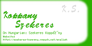 koppany szekeres business card